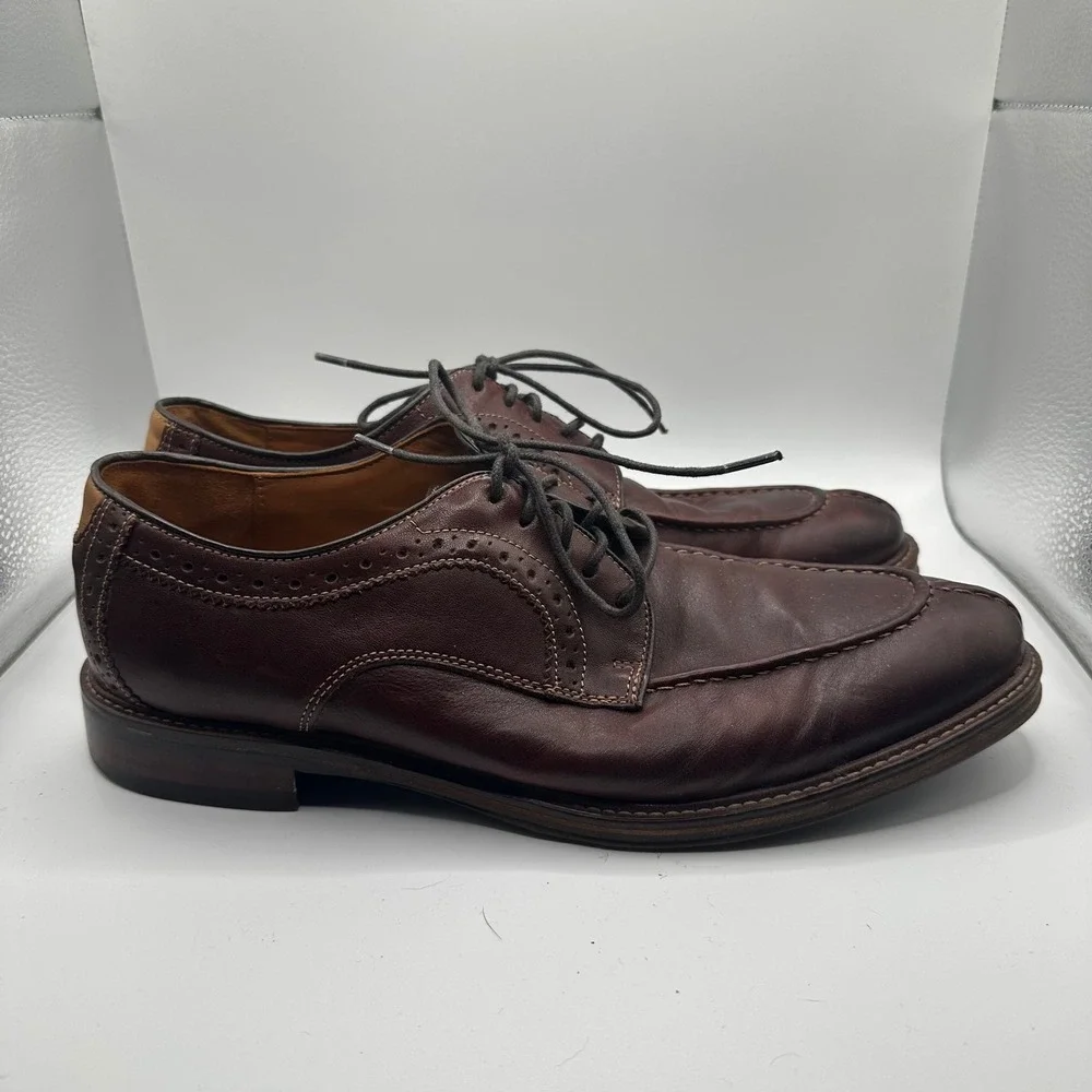Johnston & Murphy red Brown Leather Wingtip Derby Dress Shoes Men's‎ 8.5 D